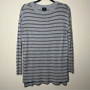 WORTHINGTON Longlined Striped Lightweight Cozy Knit Top